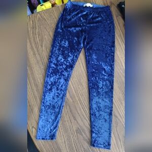 Beautiful Blue Velvet-like Leggings
